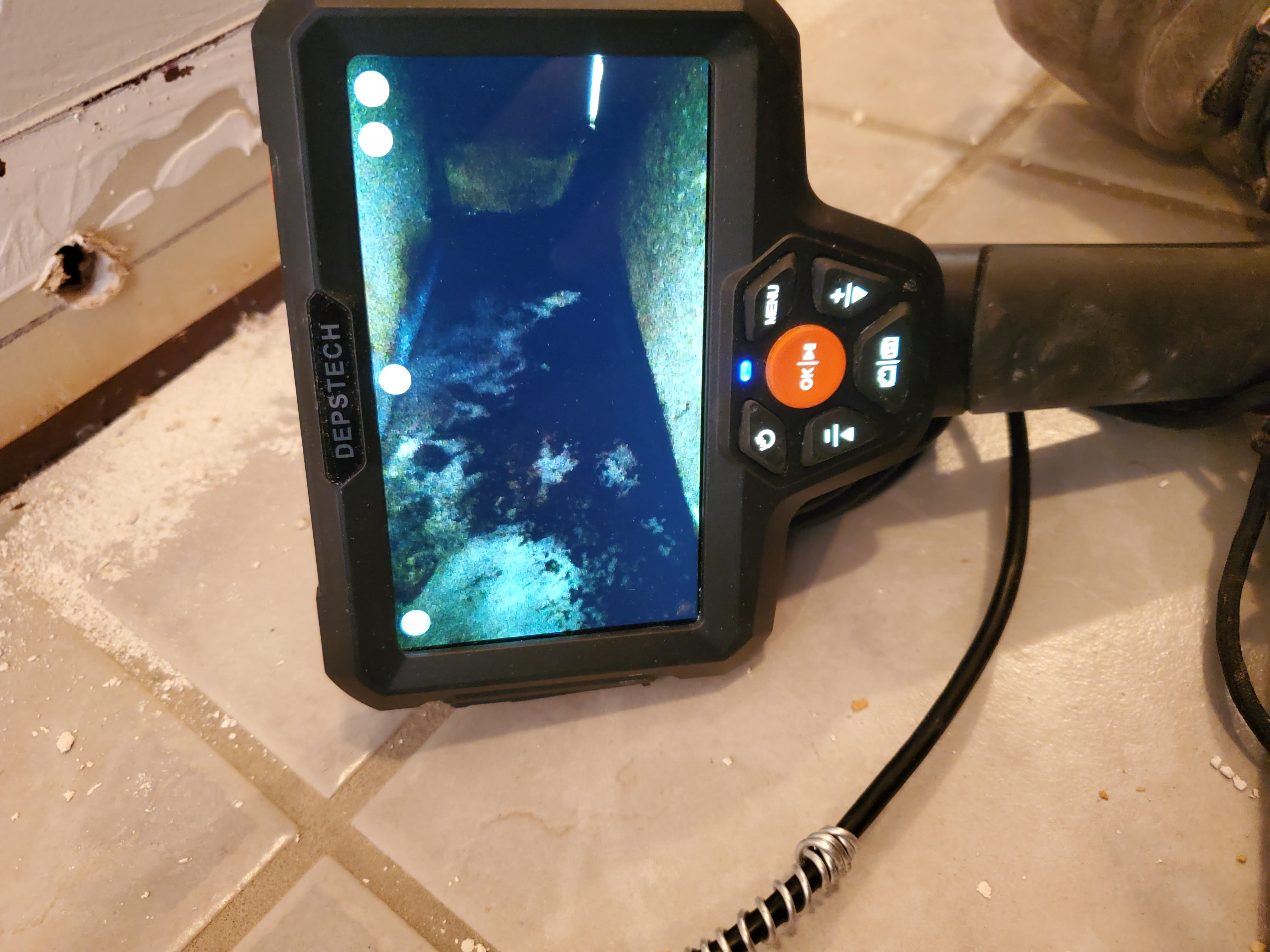 Borescope image showing hidden mold inside wall cavity OKC OK
